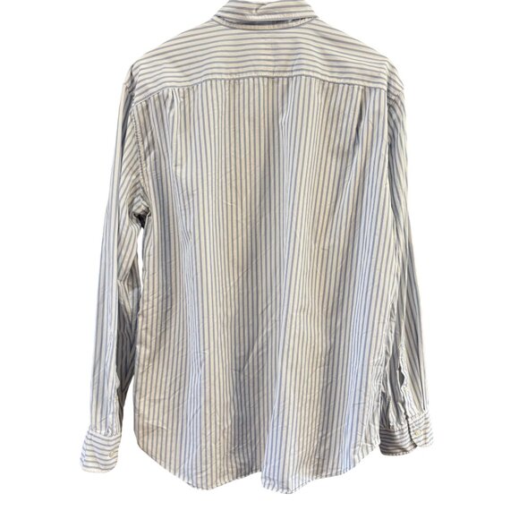 J.Crew Mens Shirt XL Classic Blue White Striped Long Sleeve Button-Down - Picture 2 of 8